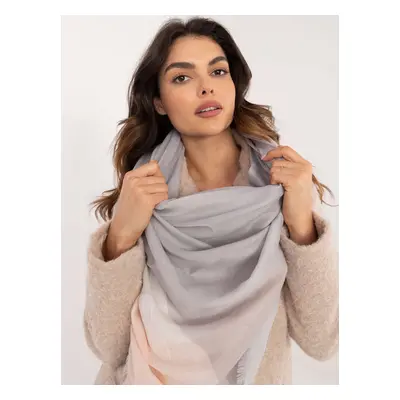 Women's grey scarf with fringe