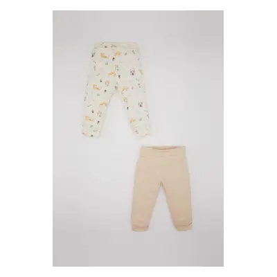 DEFACTO Baby Girl Elastic Waist Animal Patterned 2-Pack Bottom