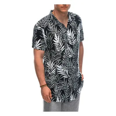 Ombre Men's viscose patterned short sleeve shirt OM-SHPS-0113