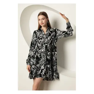 Trendyol Black Floral Mini Woven Dress