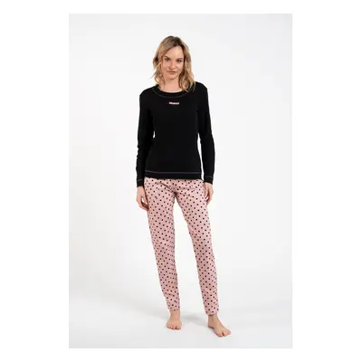 Women's pajamas Bonilla long sleeves, long legs - black/print