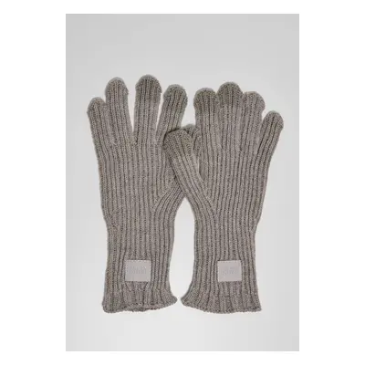 Smart gloves made of a knitted heather grey wool blend