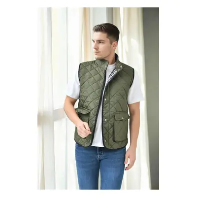 83925 Dewberry Mens Vest with Side Pockets-Khaki