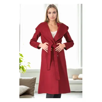 Z6679 DEWBERRY LADIES' COAT-PLAIN BURGUNDY