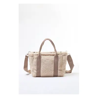 Trendyol Ecru Faux Für Mini Tote Women's Handbag