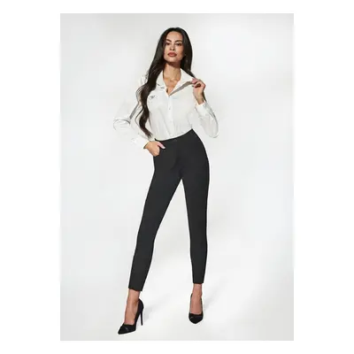 Bas Bleu Elegant women's trousers EMANUELA with pockets fastened with a button and a zipper