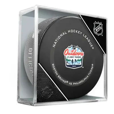 Inglasco Inc. Official puck of NHL Outdoors Lake Tahoe Philadelphia Flyers vs Boston Bruins