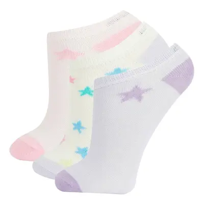 DEFACTO Girl's 3-Piece Cotton Booties Socks