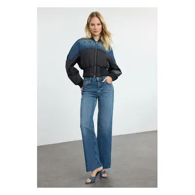 Trendyol Blue Normal Waist Wide Leg Jeans