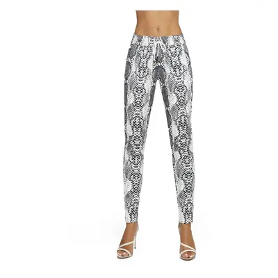 Bas Bleu NAYA women's snakeskin print pants with a tie at the waist