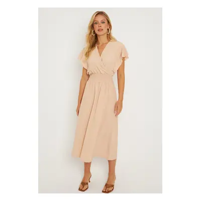 Cool & Sexy Women's Vanilla Wrap Double Breasted Midi Dress