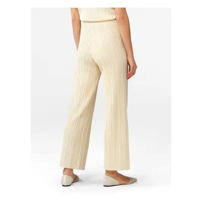 Beige wide ribbed trousers ORSAY - Women