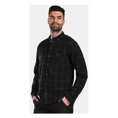 Men's sports flannel shirt Kilpi FLANNY-M Dark green