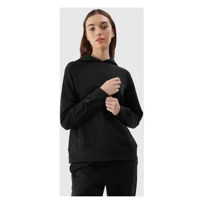 Women's sweatshirt without fastening and hooded 4F - black