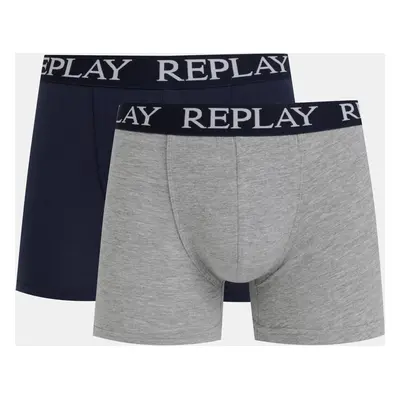 Set of two boxers in dark blue and gray Replay - Men