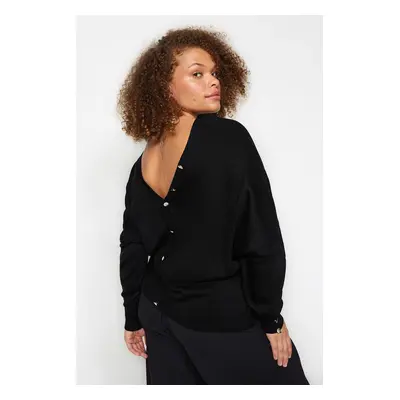 Trendyol Curve Black Back Detailed Knitwear Sweater