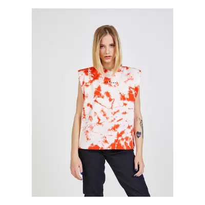 Orange and White Womens Batik T-Shirt Replay - Women