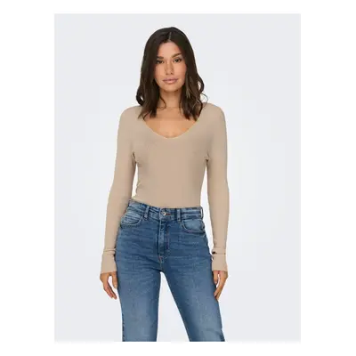 Beige women's ribbed sweater ONLY Julie - Women