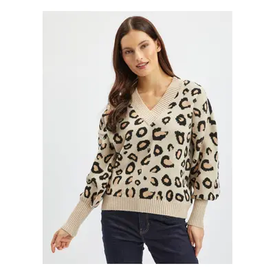 Orsay Beige Women Patterned Sweater - Women