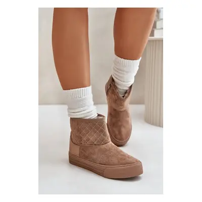 Ankle snow boots with zip insulated with fur Big Star beige