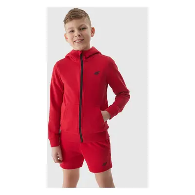 Boys' Sweatshirt Zipped Up 4F Hoodie - Red