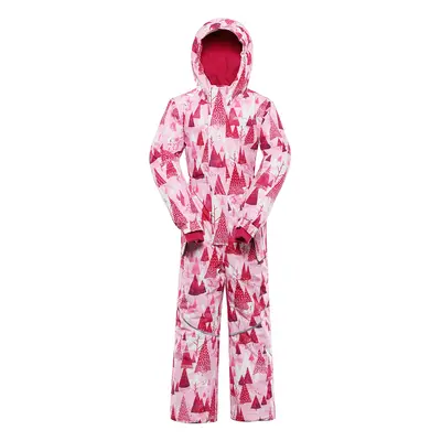 Children's jumpsuit with ptx snow membrane ALPINE PRO KIREMO neon knockout pink variant pa