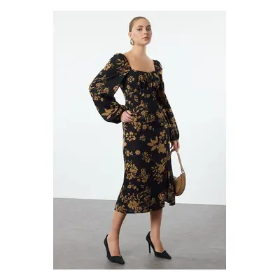 Trendyol Multicolored Floral Patterned Midi Woven Dress