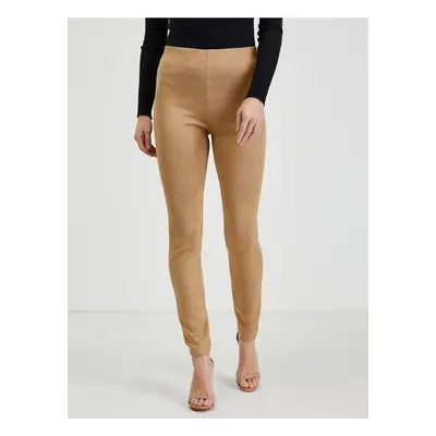 Orsay Light brown women's pants in suede finish - Women