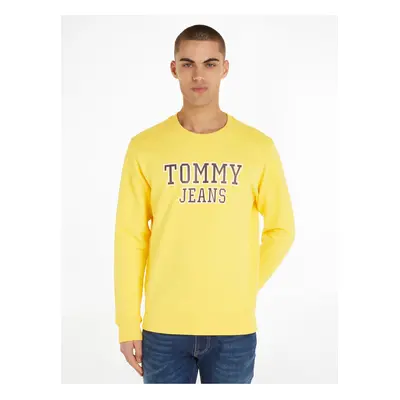 Yellow Mens Sweatshirt with Tommy Jeans Entry Graphi - Men