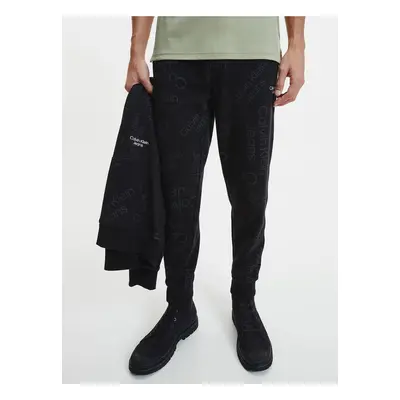 Black Men's Patterned Sweatpants Calvin Klein Jeans - Men's