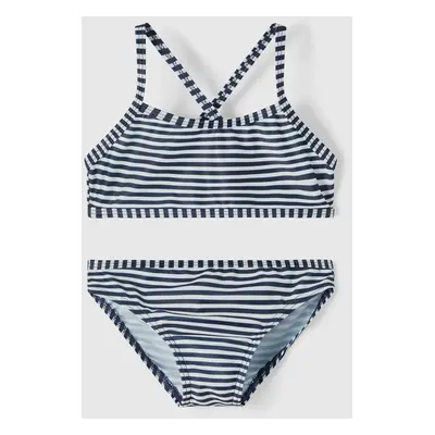 White-Blue Girls' Striped Two Piece Swimwear name it Felisia - Unisex