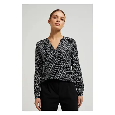 Women's collarless shirt MOODO - black