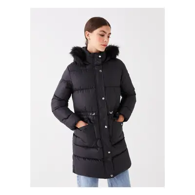 LC Waikiki Women's Hooded Plain Puffer Coat