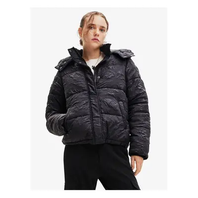 Black women's winter quilted jacket Desigual Calgary - Women