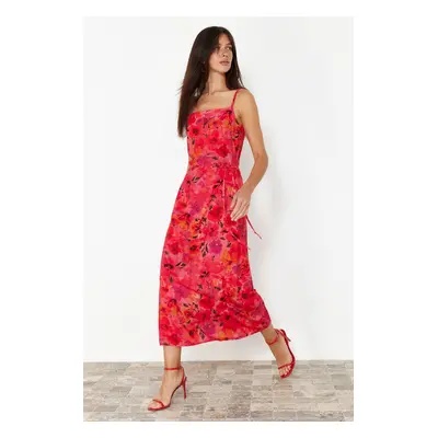 Trendyol Fuchsia Polka Dot A-line Midi Woven Dress