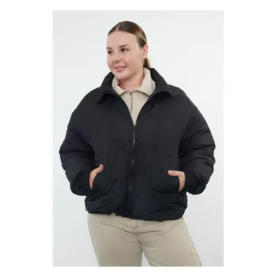 Trendyol Curve Black Regular Fit Puffer Quilted Jacket