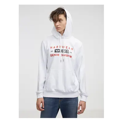 White Men's Diesel Hoodie - Men's