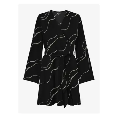 Women's black patterned dress VERO MODA Merle - Women's