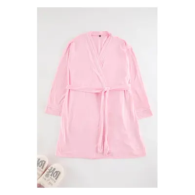 Trendyol Curve Pink Milan Soft Touch Belted Knitted Dressing Gown