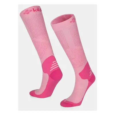 Unisex running knee-high socks Kilpi COMPRESS-U Light pink