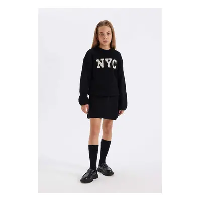 DEFACTO Girl Black Basic Knit School Shorts Skirt