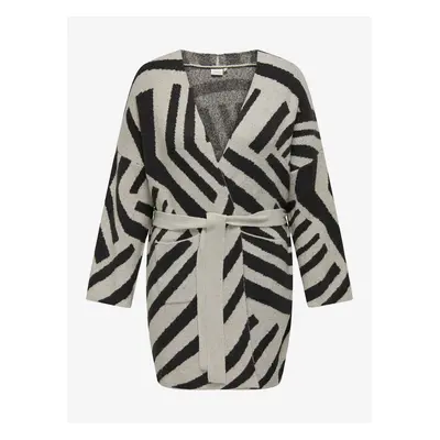 Black and gray women's patterned cardigan ONLY CARMAKOMA Georgina - Women