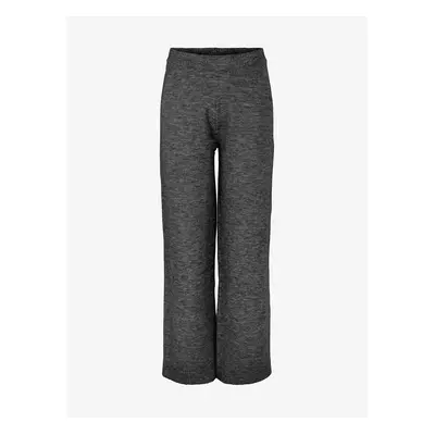 Dark grey striped wide trousers Pieces Cindy - Women's