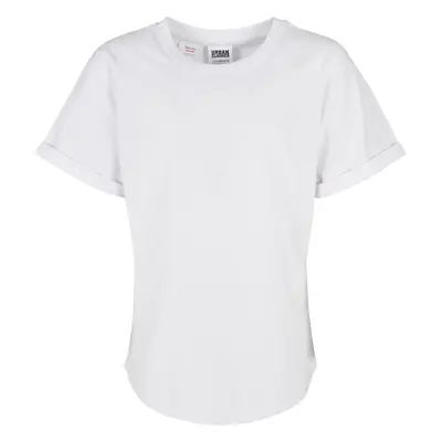 Long Shaped Turnup Tee T-Shirt for Boys - White