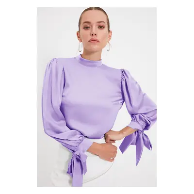 Trendyol Lilac Lacing Detail Woven Woven Blouse