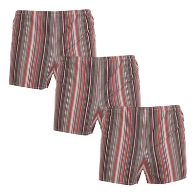 3PACK Classic men's boxer shorts Foltýn red stripes oversize