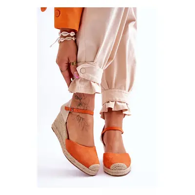 FJ1 Velúr Espadrilles Wedge Sandals Orange Cammer