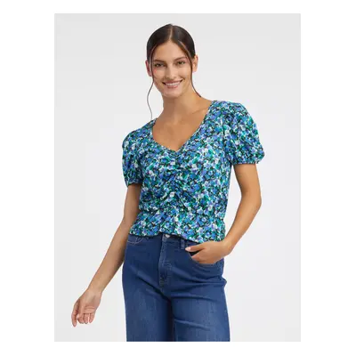 Orsay Blue Women's Floral Top - Women