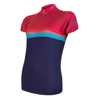 Women's cycling jersey Sensor Cyklo Summer Stripe Blue/Lilla