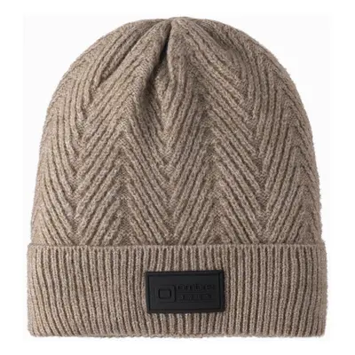 Ombre Men's knitted sweater-weave cap with patch - ash